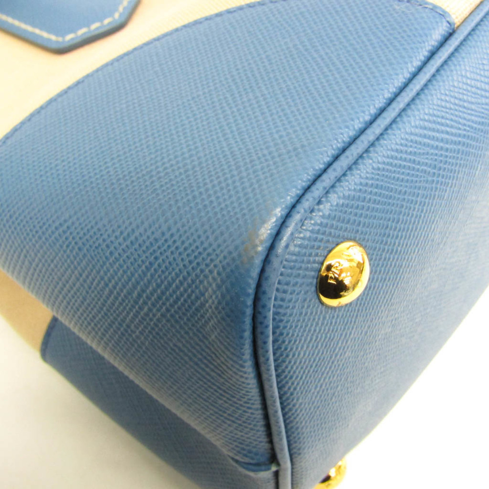 PRADA Cream Canvas Saffiano Shoulder Bag - Picture 5 of 16